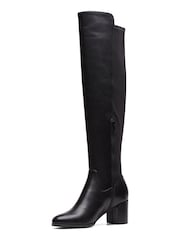Clarks Black Leather Freva 55 Stretch Boots - Image 4 of 7