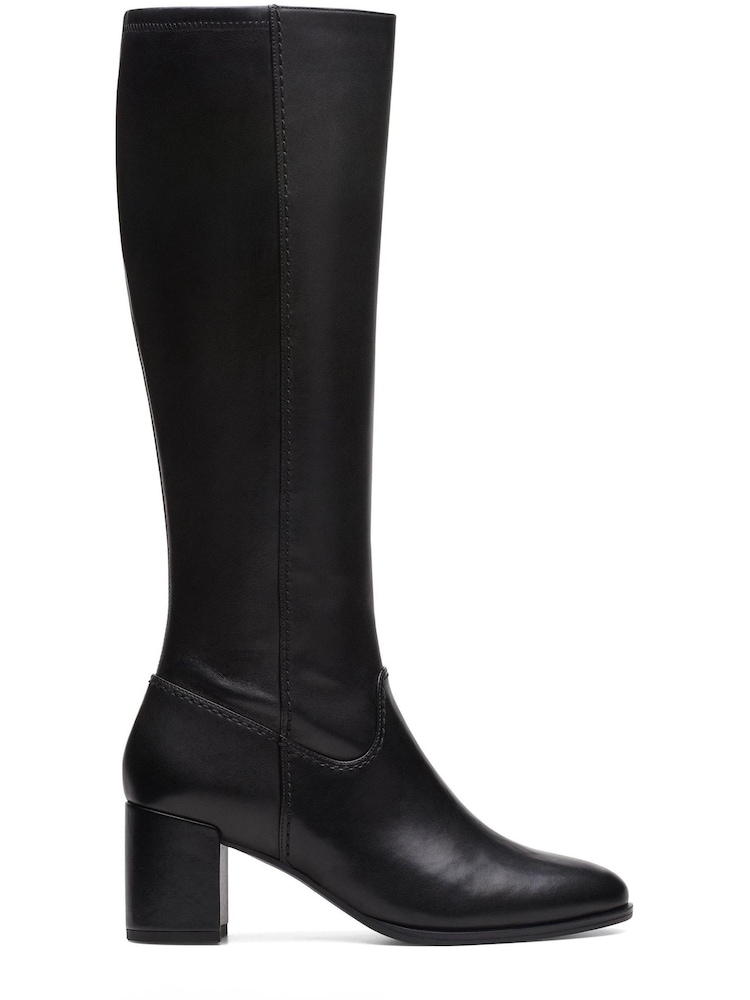 Clarks Black Leather Freva55 Long Boots - Image 1 of 7