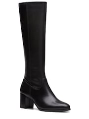 Clarks Black Leather Freva55 Long Boots - Image 4 of 7