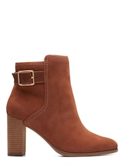 Clarks Brown Caramel Suede Freva85 Buckle Boots - Image 1 of 7