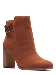 Clarks Brown Caramel Suede Freva85 Buckle Boots - Image 3 of 7