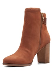 Clarks Brown Caramel Suede Freva85 Buckle Boots - Image 4 of 7