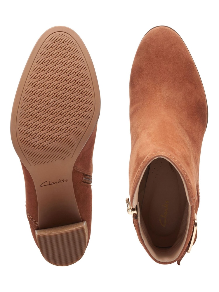 Clarks Brown Caramel Suede Freva85 Buckle Boots - Image 7 of 7