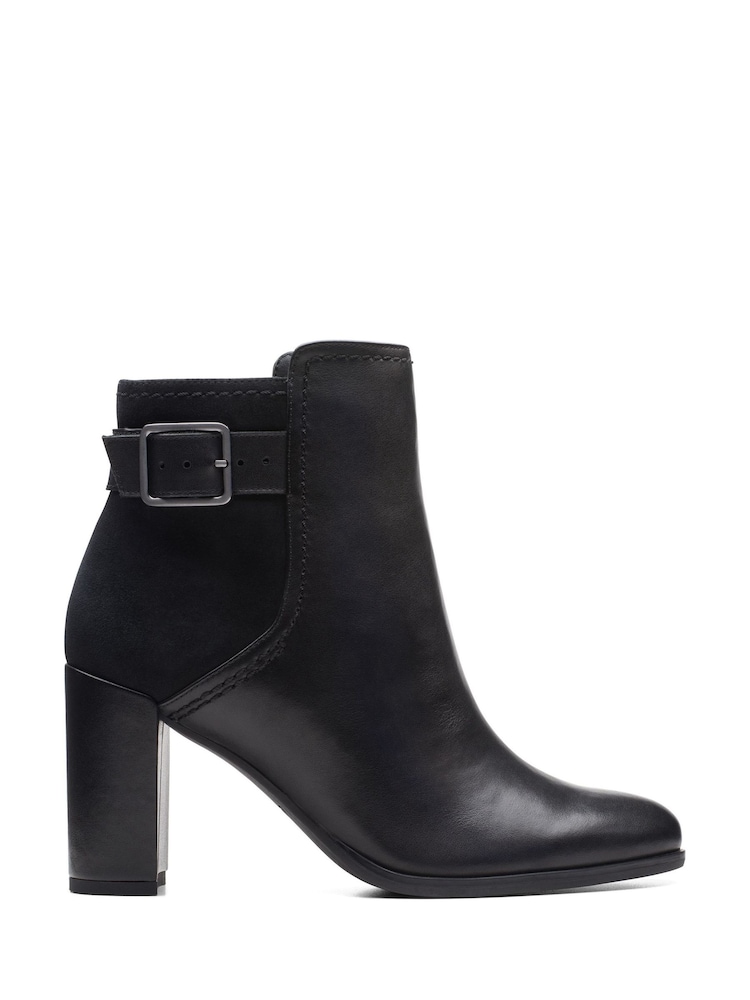 Clarks Black Caramel Suede Freva85 Buckle Boots - Image 1 of 7