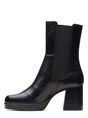 Clarks Black Leather Pique Up Boots - Image 2 of 7