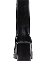 Clarks Black Leather Pique Up Boots - Image 6 of 7