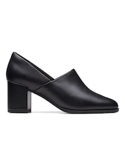 Clarks Black Standard Fit (F) Leather Freva55 Strap Shoes - Image 1 of 7