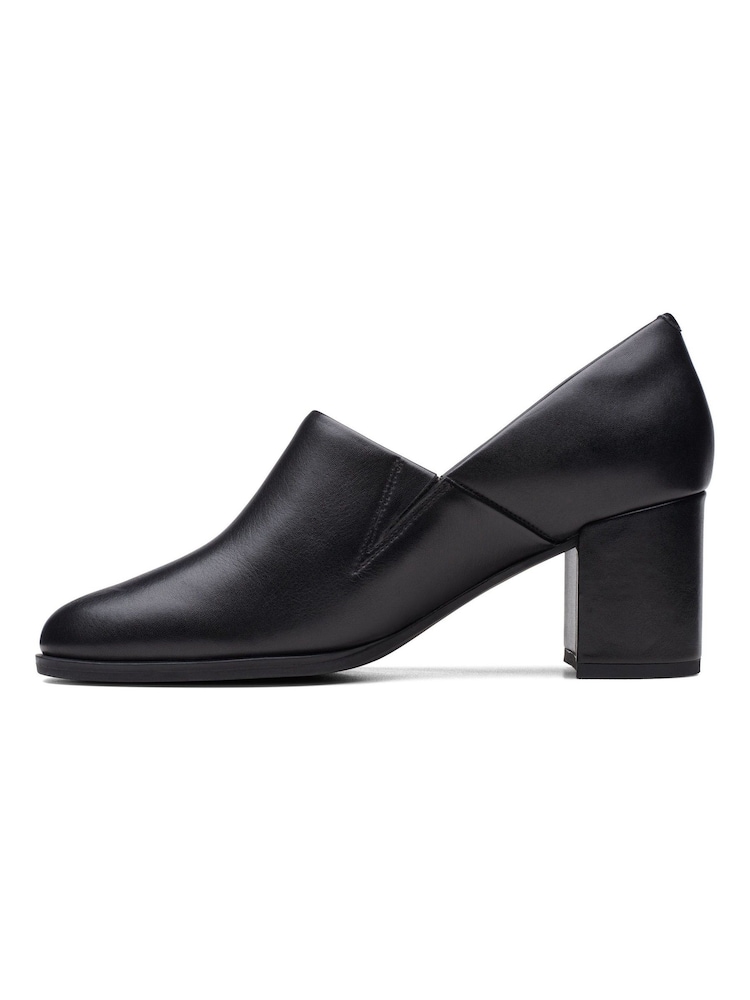 Clarks Black Standard Fit (F) Leather Freva55 Strap Shoes - Image 2 of 7