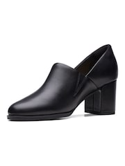 Clarks Black Standard Fit (F) Leather Freva55 Strap Shoes - Image 4 of 7
