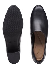 Clarks Black Standard Fit (F) Leather Freva55 Strap Shoes - Image 7 of 7