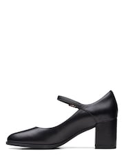 Clarks Black Standard Fit (D) Leather Freva55 Strap Shoes - Image 2 of 7