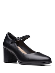 Clarks Black Standard Fit (D) Leather Freva55 Strap Shoes - Image 3 of 7