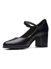 Clarks Black Standard Fit (D) Leather Freva55 Strap Shoes - Image 4 of 7