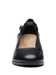 Clarks Black Standard Fit (D) Leather Freva55 Strap Shoes - Image 5 of 7