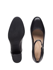 Clarks Black Standard Fit (D) Leather Freva55 Strap Shoes - Image 7 of 7