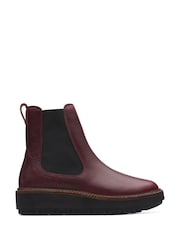 Roșu - Ghete și cizme din piele Clarks Orianna Up - Imaginea 1 din 6