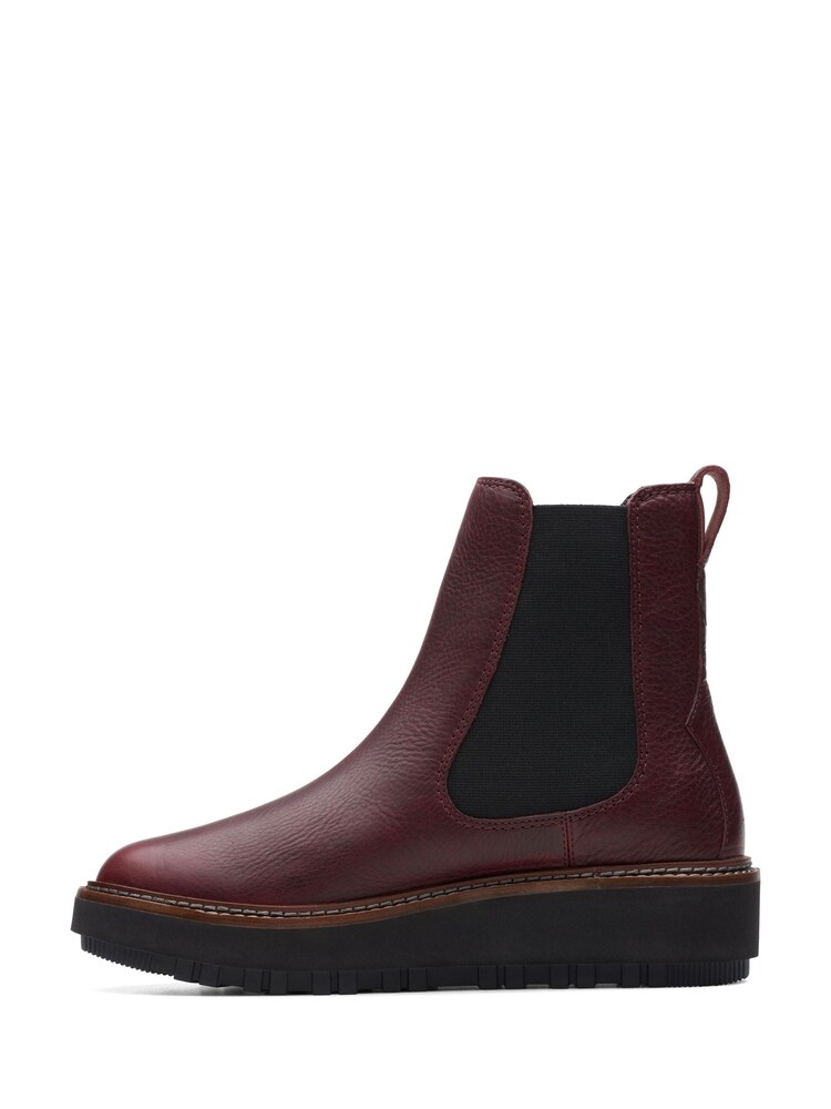 Roșu - Ghete și cizme din piele Clarks Orianna Up - Imaginea 2 din 6