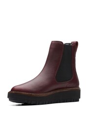 Roșu - Ghete și cizme din piele Clarks Orianna Up - Imaginea 3 din 6