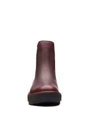 Roșu - Ghete și cizme din piele Clarks Orianna Up - Imaginea 4 din 6