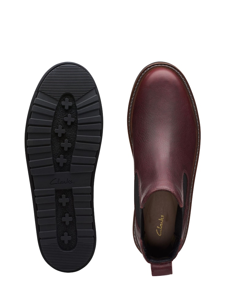 Roșu - Ghete și cizme din piele Clarks Orianna Up - Imaginea 6 din 6