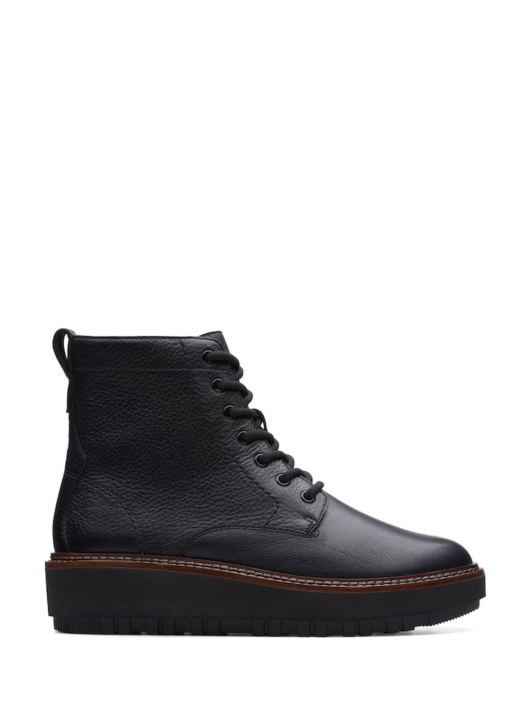 Clarks Black Leather Orianna Lace Boots - Image 1 of 7
