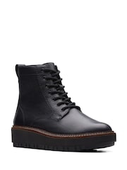 Clarks Black Leather Orianna Lace Boots - Image 3 of 7