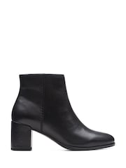 Clarks Black Wide Fit (G) Leather Freva55 Zip Boots - Image 1 of 7