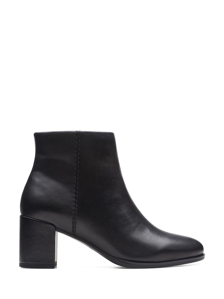Clarks Black Wide Fit (G) Leather Freva55 Zip Boots - Image 1 of 7