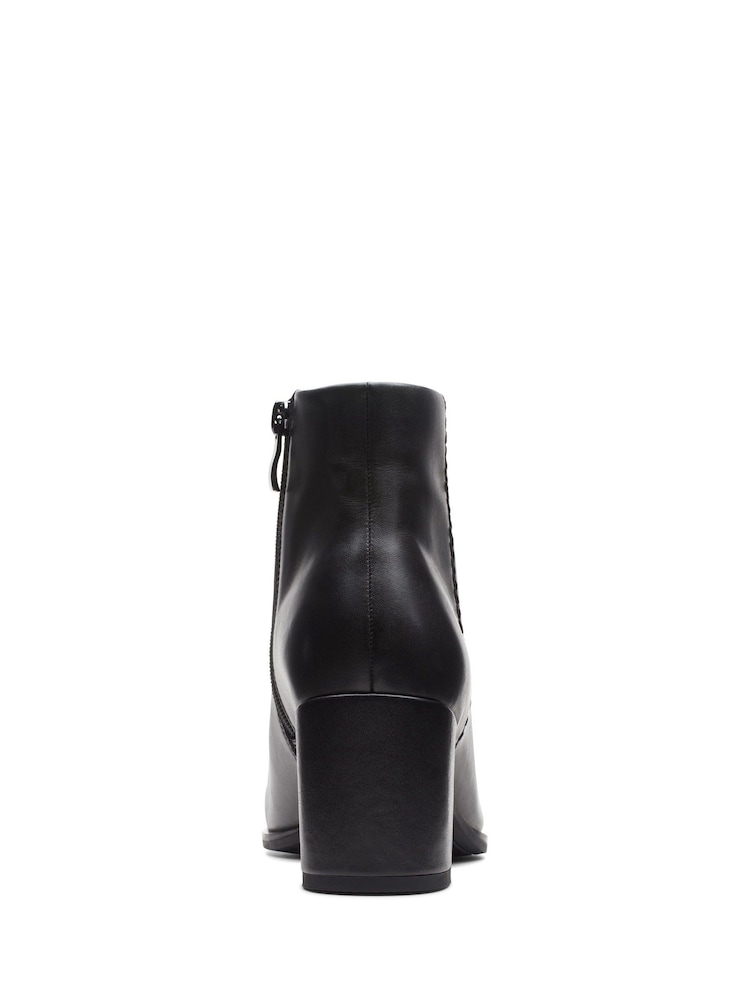Clarks Black Wide Fit (G) Leather Freva55 Zip Boots - Image 2 of 7