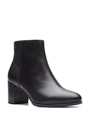 Clarks Black Wide Fit (G) Leather Freva55 Zip Boots - Image 6 of 7