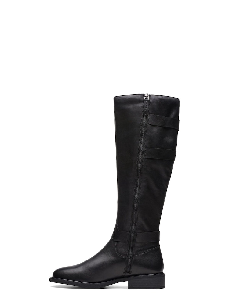 Clarks Black Wide Fit British Leather Cologne Boots - Image 2 of 7