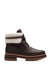 Clarks Brown Warm Lined Leather Orianna Boots - Image 1 of 7