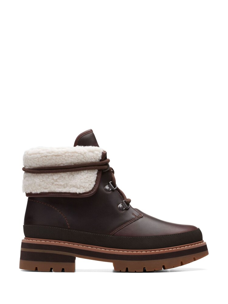 Clarks Brown Warm Lined Leather Orianna Boots - Image 1 of 7