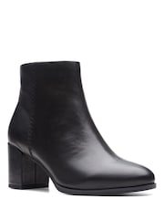 Clarks Black Standard Fit (F) Leather Freva55 Zip Boots - Image 3 of 7