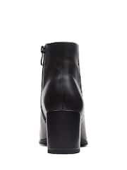 Clarks Black Standard Fit (F) Leather Freva55 Zip Boots - Image 6 of 7
