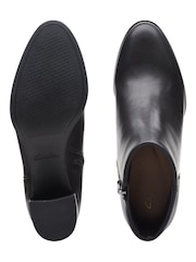 Clarks Black Standard Fit (F) Leather Freva55 Zip Boots - Image 7 of 7
