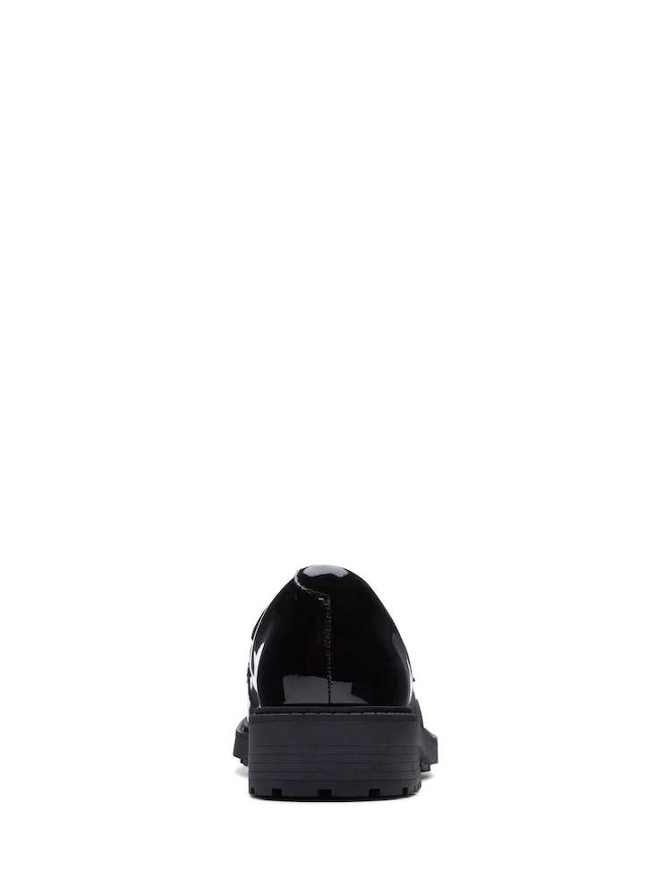 Clarks Dark Black Patent Standard Fit (D) Leather Orinoco Penny Loafer Shoes - Image 2 of 7