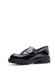 Clarks Dark Black Patent Standard Fit (D) Leather Orinoco Penny Loafer Shoes - Image 4 of 7
