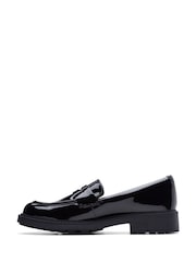 Clarks Dark Black Patent Standard Fit (D) Leather Orinoco Penny Loafer Shoes - Image 5 of 7