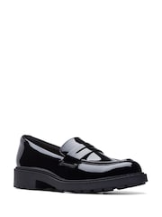 Clarks Dark Black Patent Standard Fit (D) Leather Orinoco Penny Loafer Shoes - Image 6 of 7