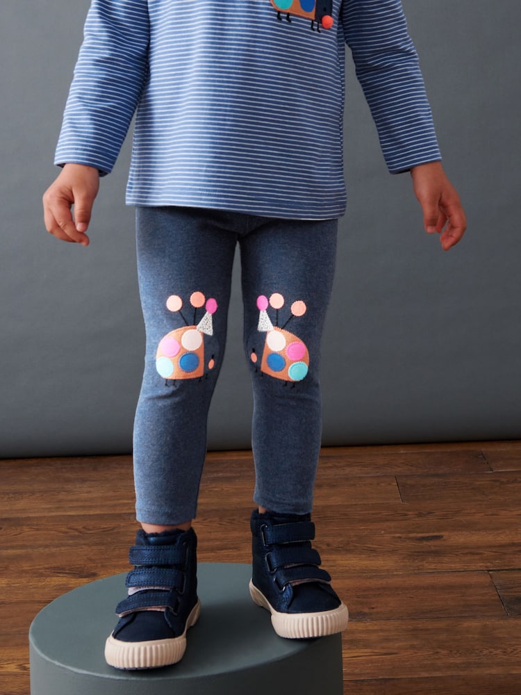 Marineblau/Marienkäfer - Bestickte Leggings (3 Monate bis 7 Jahre) - Bild 1 von 6