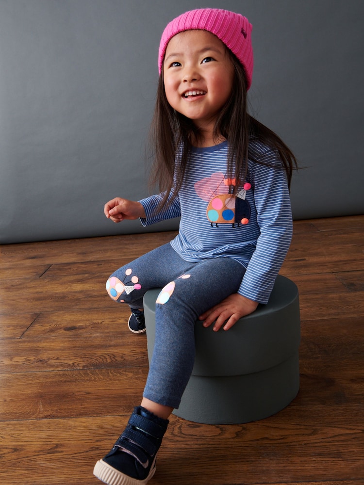 Marineblau/Marienkäfer - Bestickte Leggings (3 Monate bis 7 Jahre) - Bild 2 von 6