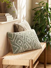 Sage Green Geometric Berber 50 x 30cm Cushion - Image 1 of 5