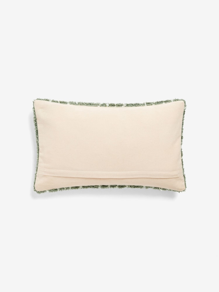 Sage Green Geometric Berber 50 x 30cm Cushion - Image 5 of 5