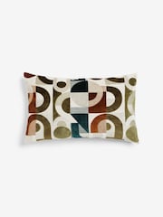 Dark Green Hurley Cut Velvet Cushion - Image 4 of 5