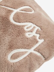 Natural Stay Cosy Faux Fur 50 x 30cm Cushion - Image 5 of 5