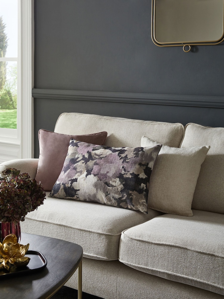 Purple Textured Floral Cushion - Image 1 of 4