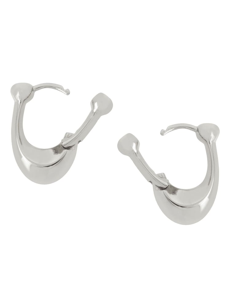 COACH Silver Signature C Huggie Earrings - Image 2 of 3 COACH Silver Signature C Huggie Earrings - Image 2 of 3