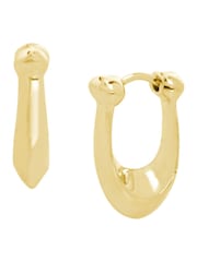 COACH Gold Tone Signature C Huggie Earrings - Image 1 of 3