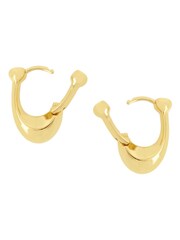 COACH Gold Tone Signature C Huggie Earrings - Image 2 of 3